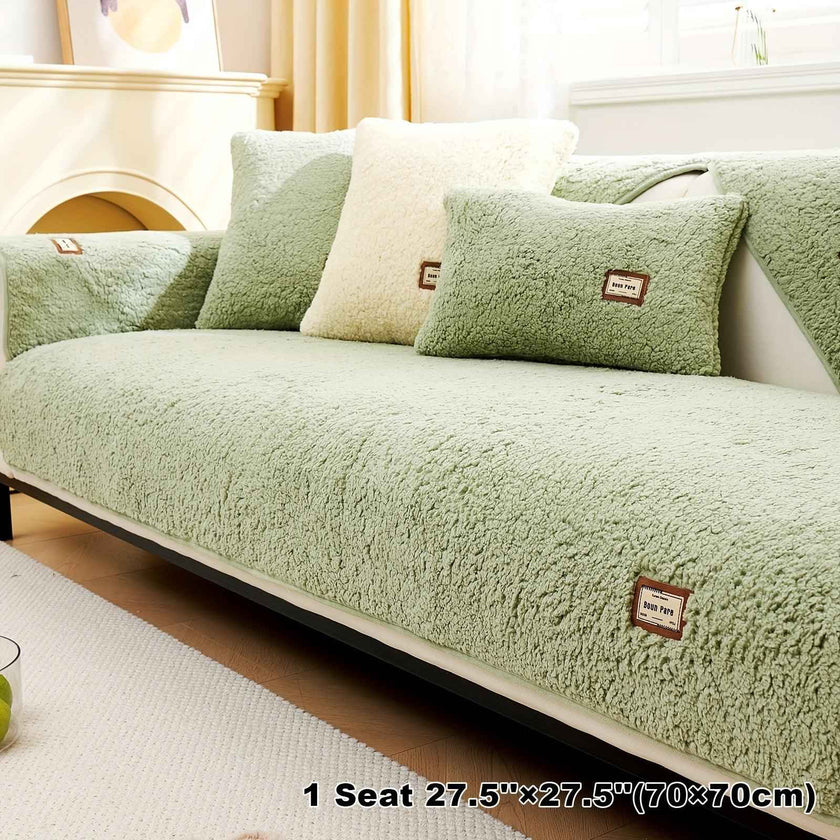 Durable 3 cushion couch cover | High-Quality Plush Sherpa Sofa Cover