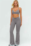 The Lushness Y-Back Sports Bra Flared Leggings 2-Piece Set