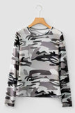 Western Camo Mesh Long Sleeve Top