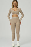 The Prime Line Long Sleeve Crop Top Leggings 2-Piece Set