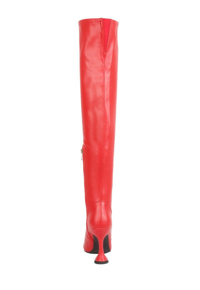 BRANDY OVER THE KNEE HIGH HEELED BOOTS - Pikemla