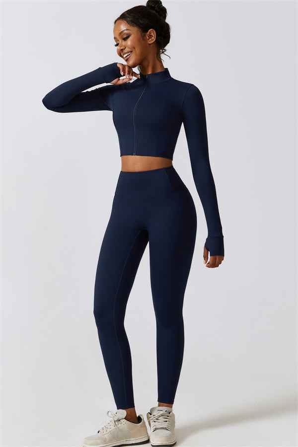 Juno Star Jacket Sports Bra Leggings 3-Piece Set