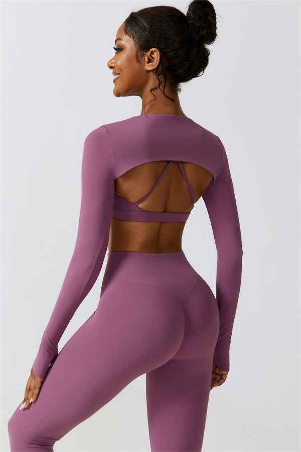 Juno Star Crop Top Sports Bra Leggings 3-Piece Set