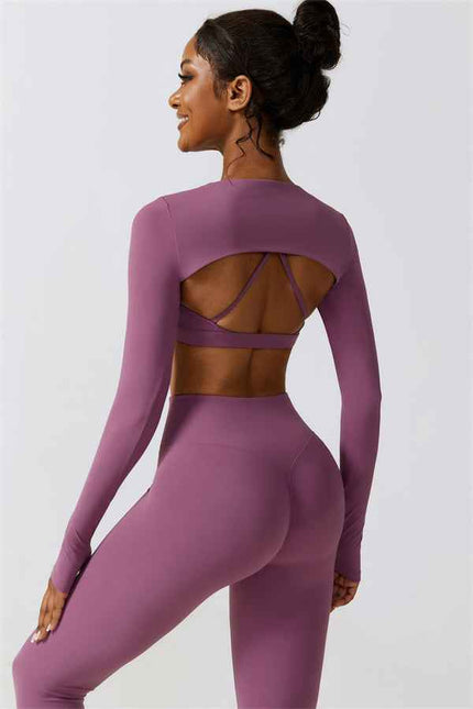 Juno Star Crop Top Sports Bra Leggings 3-Piece Set