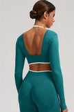 The Elevate Long Sleeve Crop top Shorts 2-Piece Set