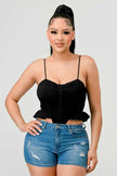 SUPER SOFT SCUBA SIDE FRILLED CAMI BODYSUIT