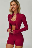 The Seraphine Jacket Sports Bra Shorts 3-Piece Set