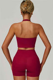The Seraphine Halter Crop Top Shorts 2-Piece Set