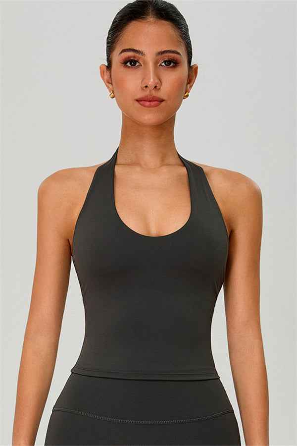 The Solid Halter Tank Top Leggings 2-Piece Set