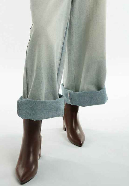 Kaira Metallic Accent Heel High Ankle Boots