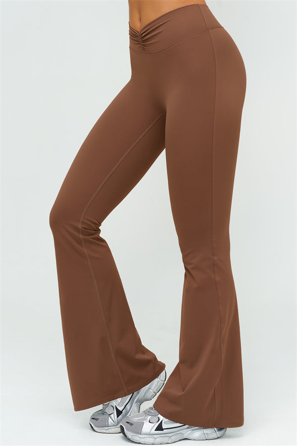 The Lushness Long Sleeve Crop Top Flared Leggings 2-Piece Set