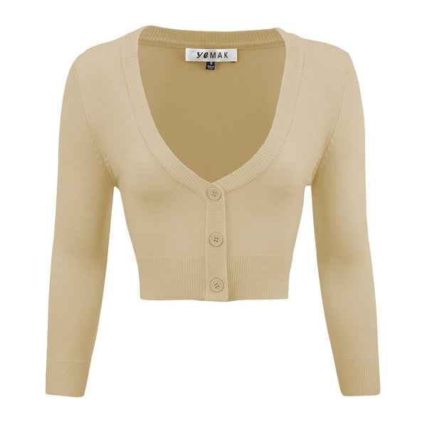 Women's Cropped Bolero 3/4 Sleeve Cardigan