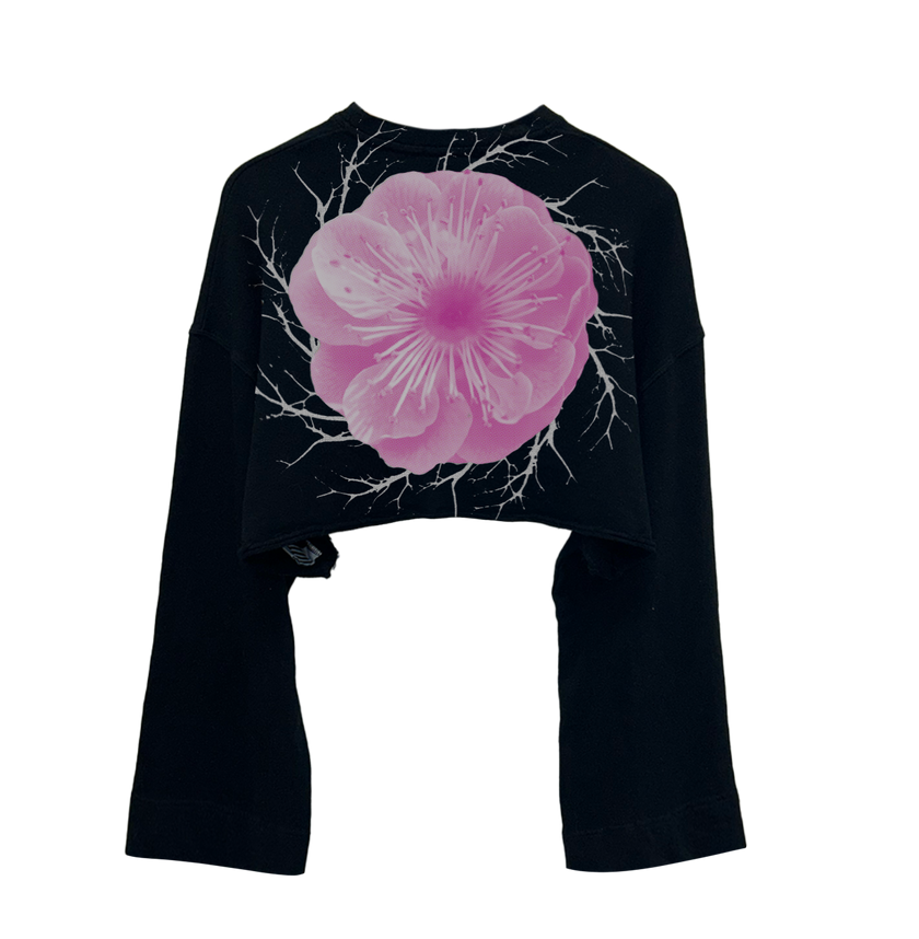 Plum Blossom Cropped Sweatshirt