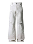 IVORY DISTRESSED BOOTCUT DENIM
