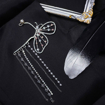 Crystal Butterfly Tassel Ear Wrap