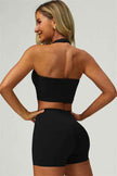 The Seraphine Halter Crop Top Shorts 2-Piece Set