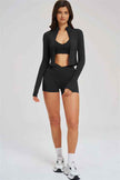 The Sizzle Zip Jacket Sports Bra Shorts 3-Piece Set
