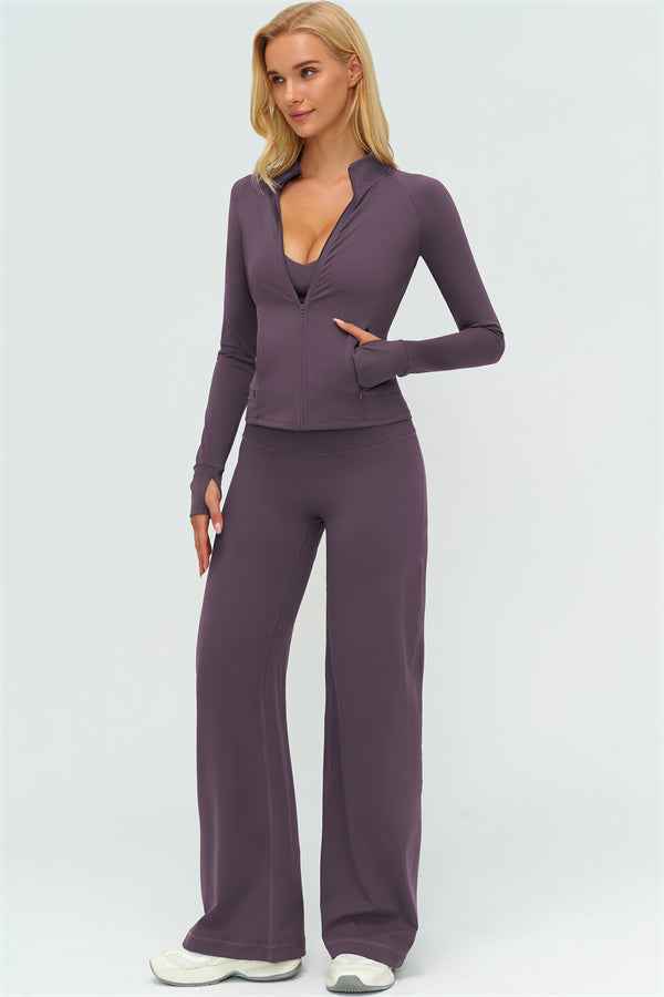 The Twirl Zip Jacket New Straight Leg Pants 2-Piece Set
