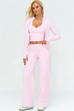 The Twirl Zip Jacket Halter Tank Top New Straight Leg Pants 3-Piece Set