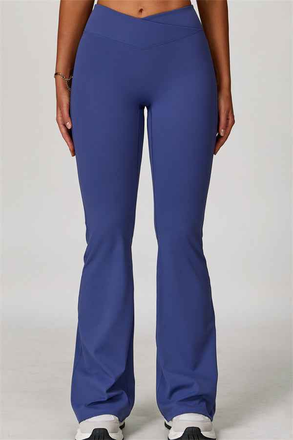 The Lavish Cut-out Crop Top Flared Leggings 2-Piece Set