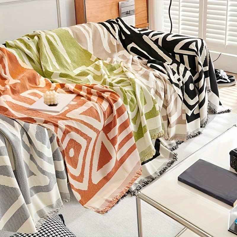 Bohemian-Style Chenille Fabric Extra Long Couch Cover Anti dog scratch