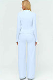 The Twirl Zip Jacket Halter Tank Top New Straight Leg Pants 3-Piece Set
