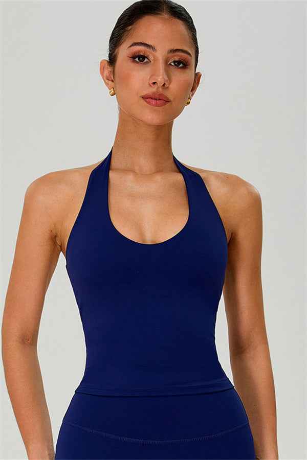 The Solid Halter Tank Top Leggings 2-Piece Set