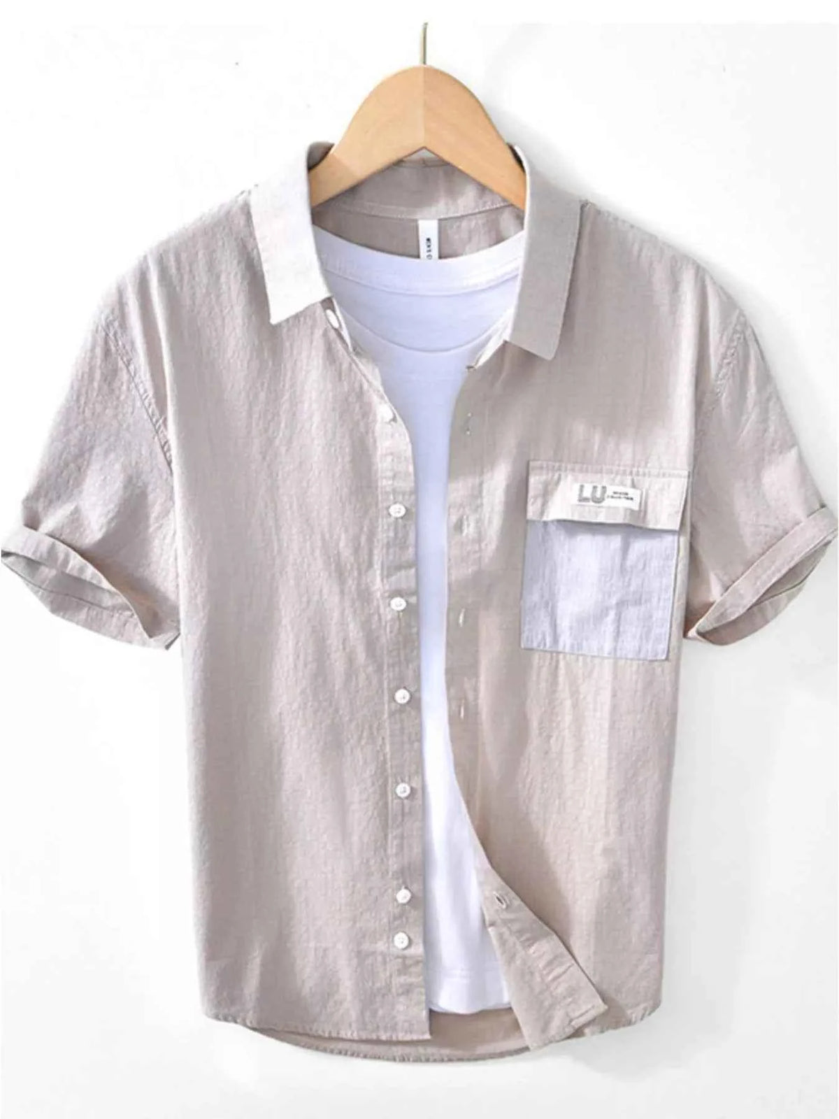 Men's Casual Short-Sleeve Button-Down Shirt