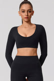 The Nestle Long Sleeve Crop Top Straight Leg Pants 2-Piece Set
