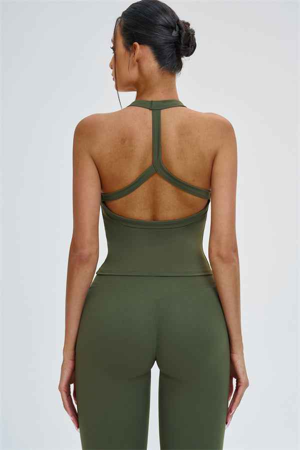 The Slate Y-Back Top Flared Leggings 2-Piece Set