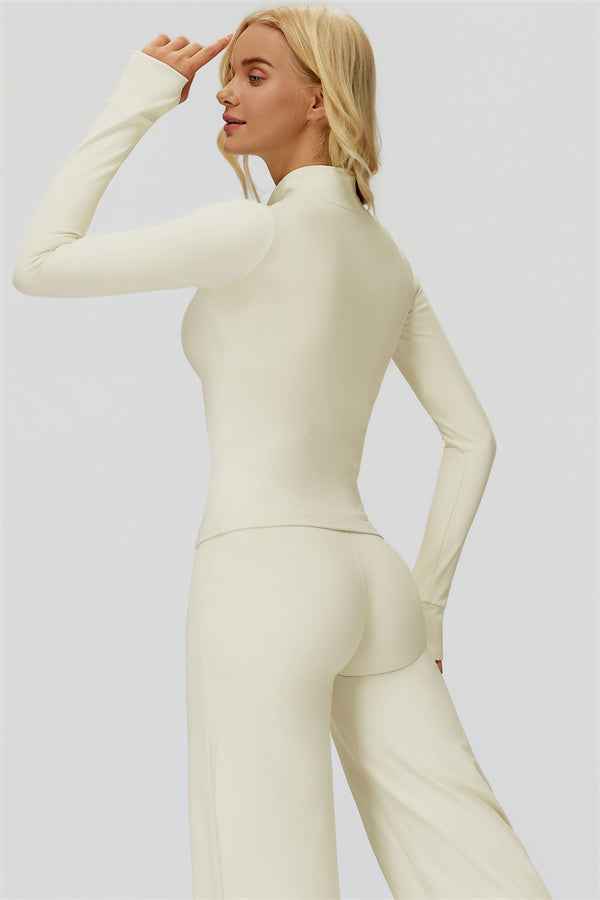 The FemmeFit Zip Jacket Straight Leg Pants 2-Piece Set