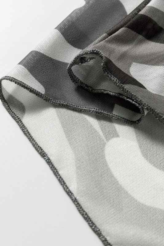 Western Camo Mesh Long Sleeve Top