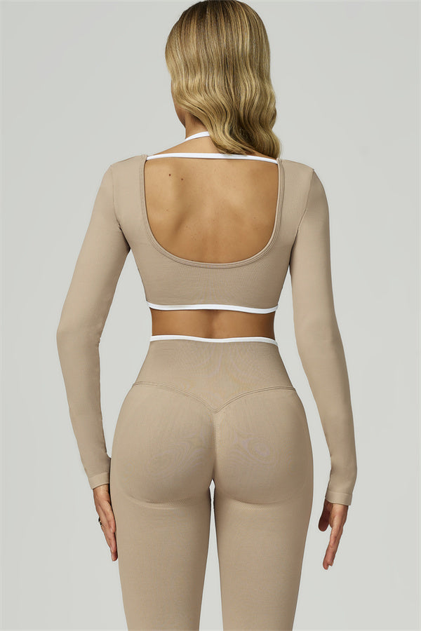 The Prime Line Long Sleeve Crop Top Leggings 2-Piece Set