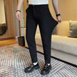 Men's Casual Straight-leg Dark Pattern Ice Silk Cropped Pants
