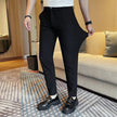 Men's Casual Straight-leg Dark Pattern Ice Silk Cropped Pants
