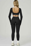 The Prime Line Long Sleeve Crop Top Leggings 2-Piece Set