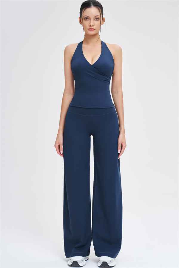 The Stride Crop Top Straight Leg Pants 2-Piece Set