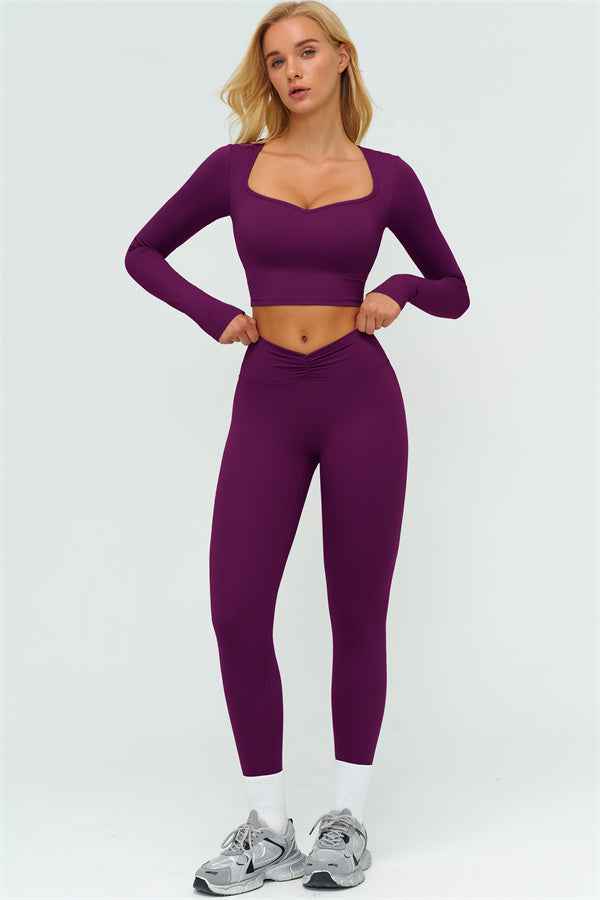 The Lushness Long Sleeve Crop top Leggings 2-Piece Set