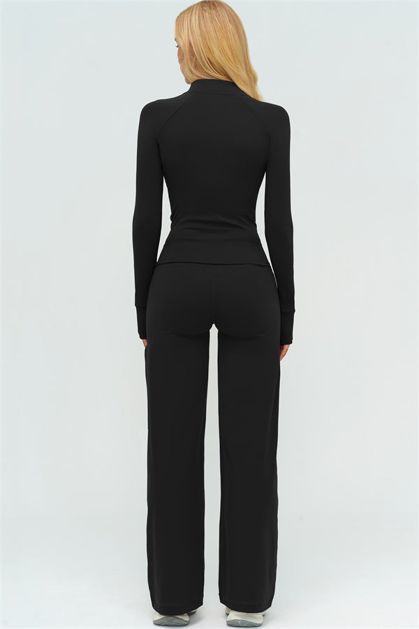 The Twirl Zip Jacket Sports Bra New Straight Leg Pants 3-Piece Set