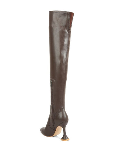 BRANDY OVER THE KNEE HIGH HEELED BOOTS - Pikemla