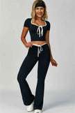 The Skyline Tie Top Flared Leggings 2-Piece Set