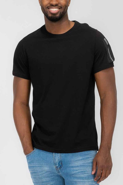 Men’s Cotton Tee with Sleeve Pocket - Pikemla