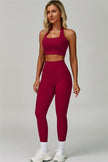The Seraphine Halter Crop Top Leggings 2-Piece Set