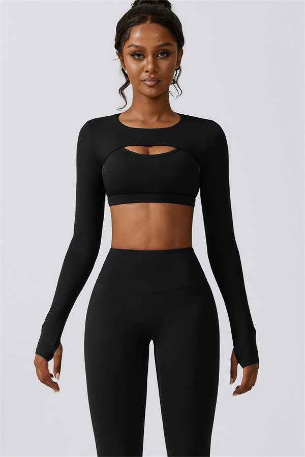 Juno Star Crop Top Sports Bra Leggings 3-Piece Set