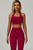 The Seraphine Halter Crop Top Leggings 2-Piece Set
