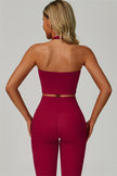 The Seraphine Halter Crop Top Leggings 2-Piece Set