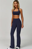 The Bold Halter Sports Bra Flared Leggings 2-Piece Set