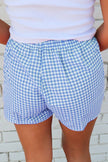 Black Gingham Printed High Waist Shorts - Pikemla