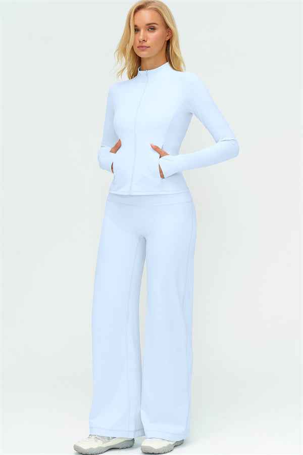 The Twirl Zip Jacket New Straight Leg Pants 2-Piece Set