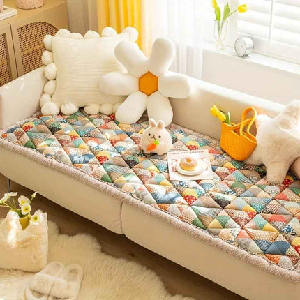 Boho Sofa Cover, Handmade Thickened Non-Slip Slipcover for Home